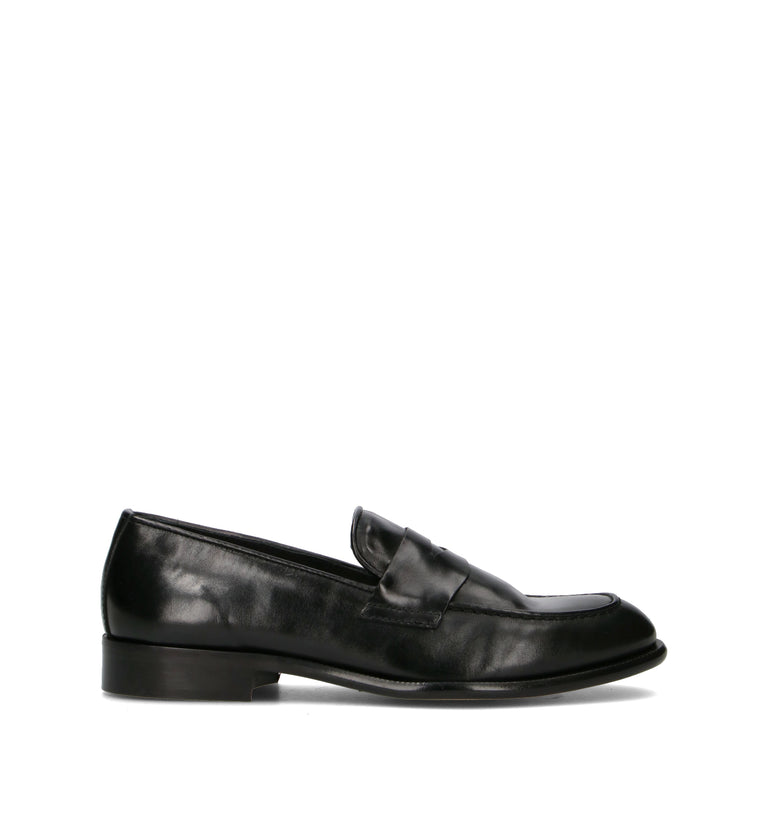 PAWELK'S Mocassino uomo nero in pelle