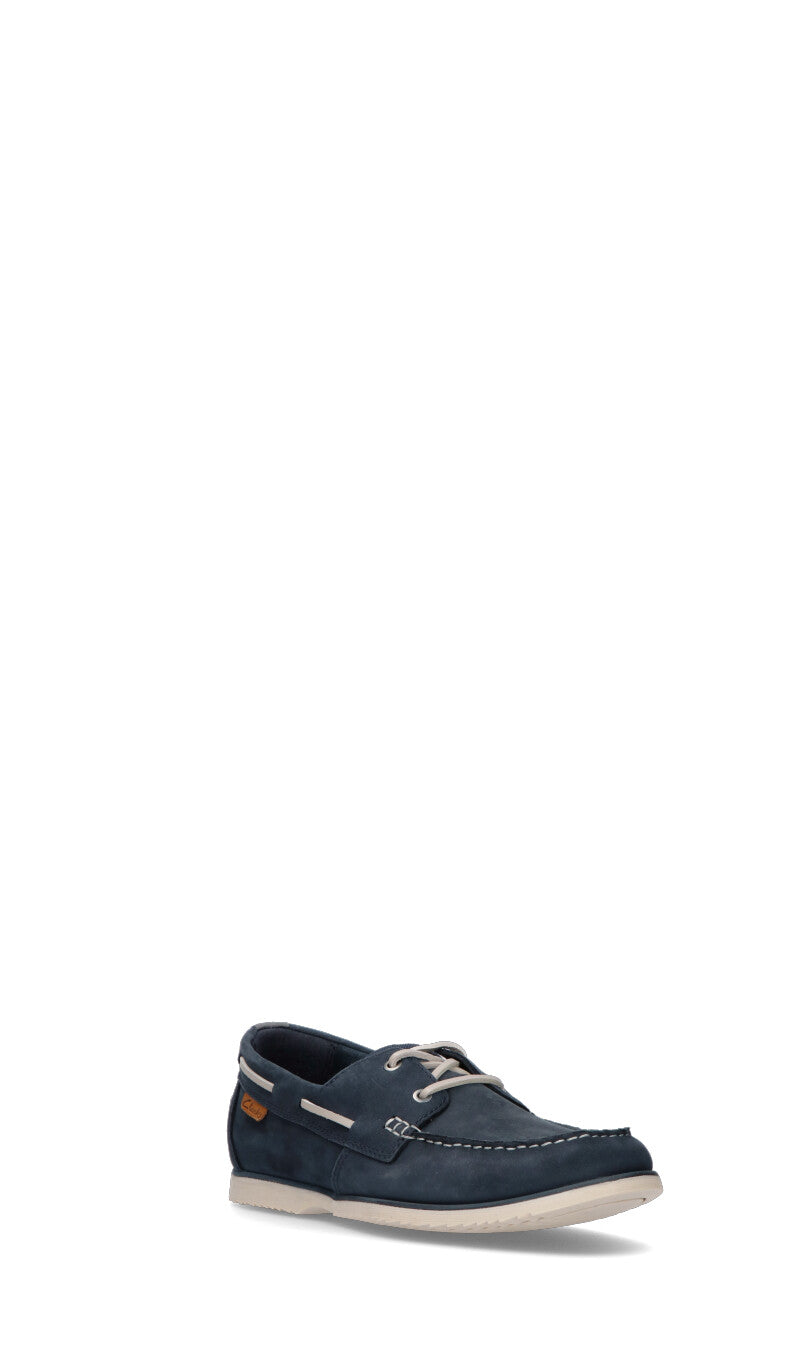 CLARKS ESSENTIALS Scarpa barca uomo blu in pelle