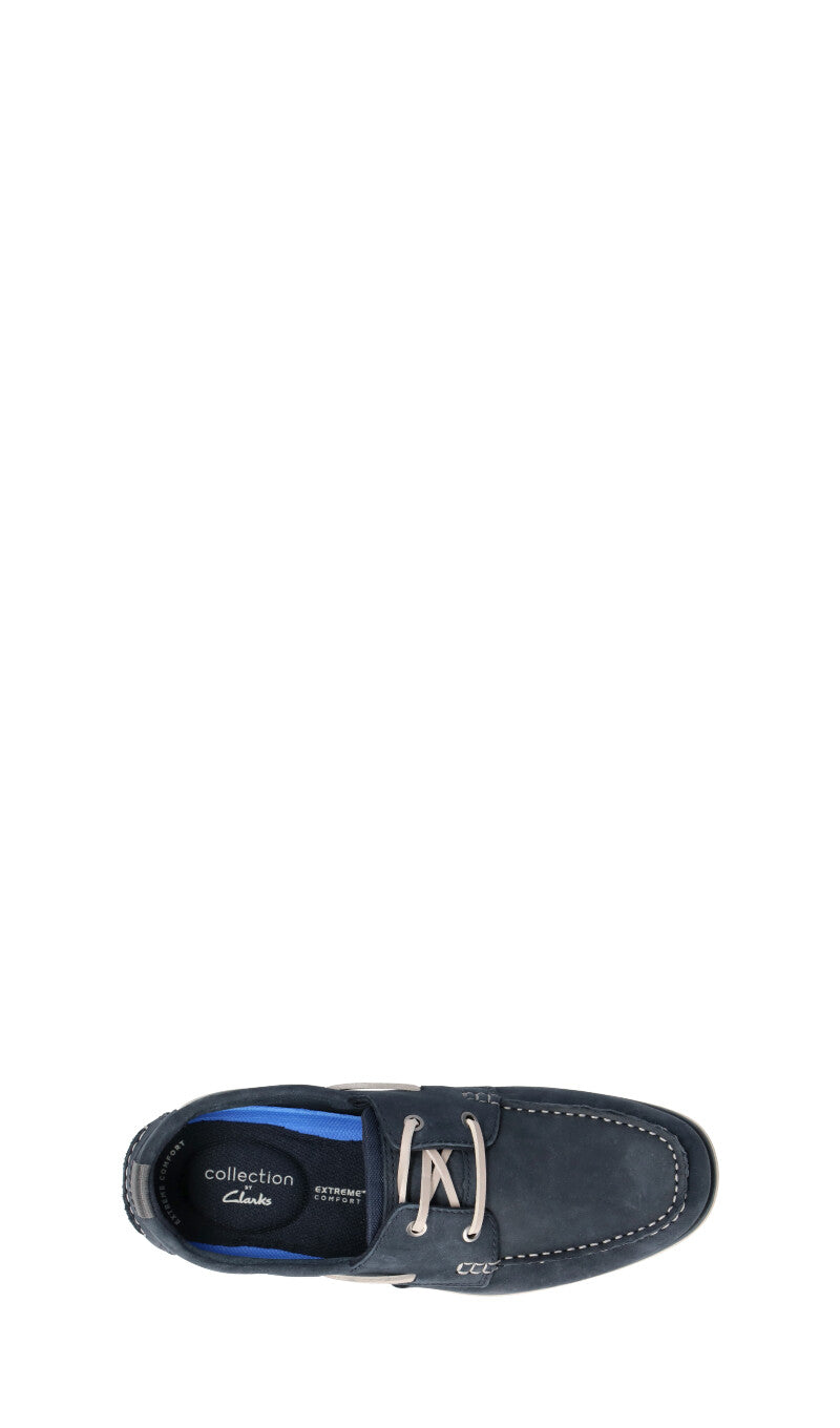 CLARKS ESSENTIALS Scarpa barca uomo blu in pelle
