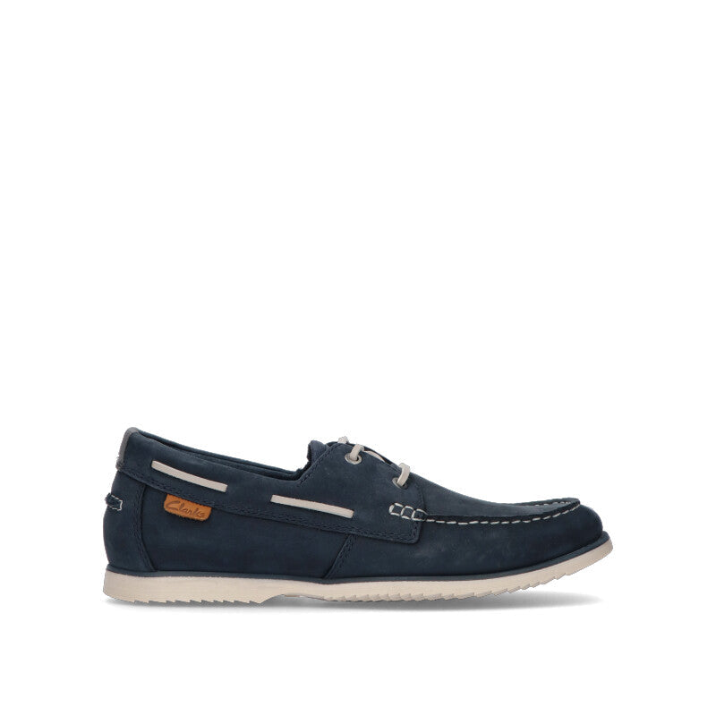 CLARKS ESSENTIALS Scarpa barca uomo blu in pelle