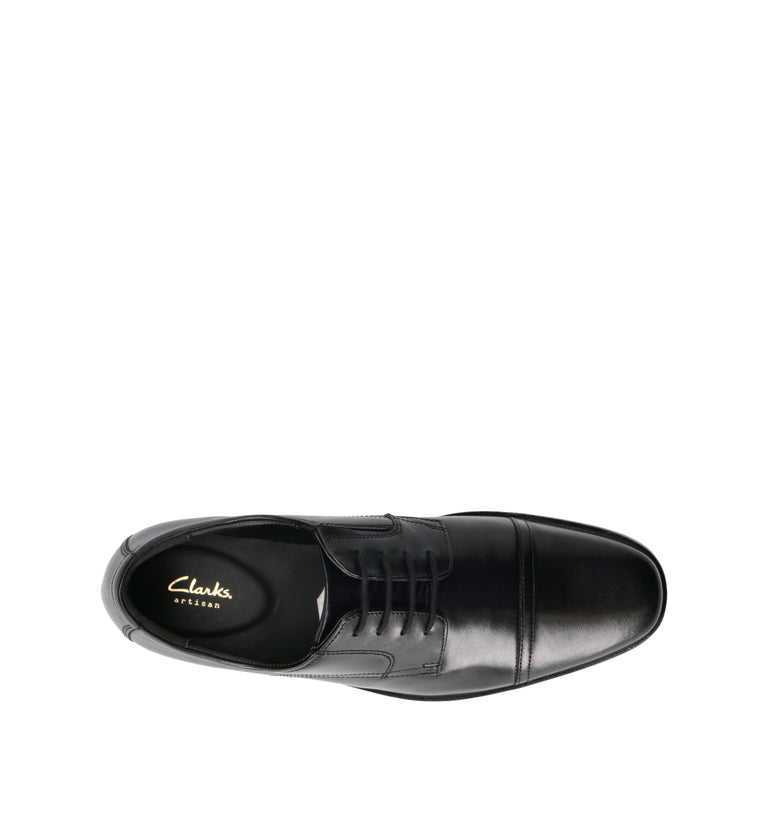 CLARKS CORE HOWARD CAP Stringata uomo nera in pelle
