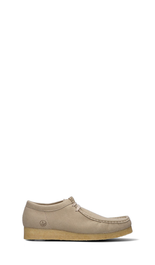 CLARKS ORIGINALS Stringata uomo beige in suede