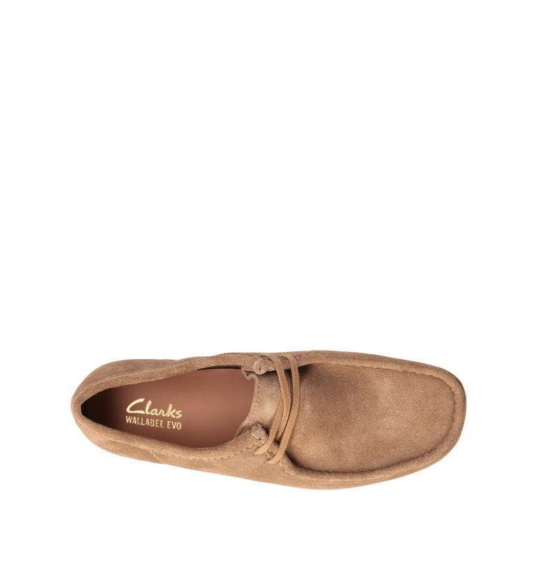 CLARKS EVO WALLABEE EVO Mocassino uomo beige in suede