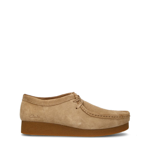 CLARKS ECO WALLABEE EVO Mocassino donna beige in suede