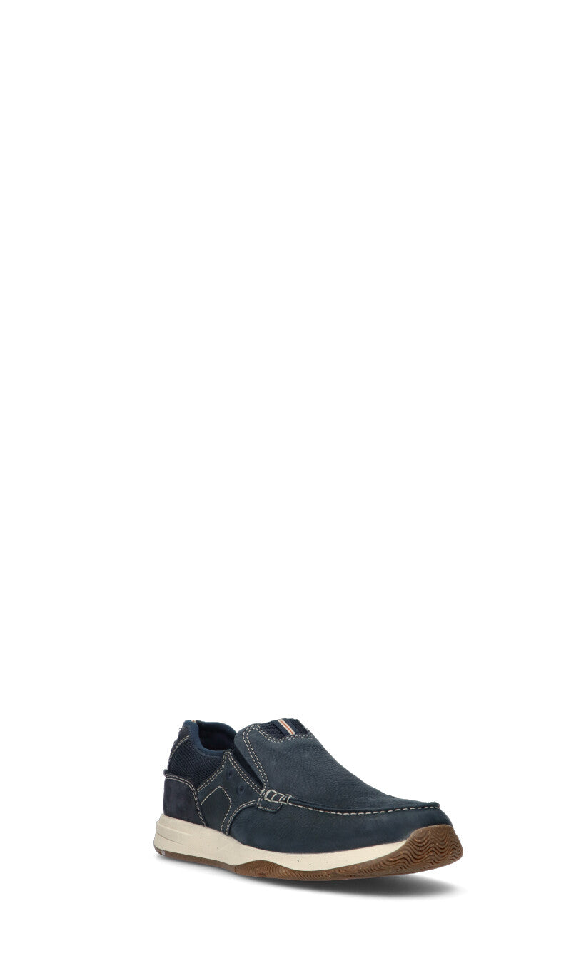 CLARKS ESSENTIALS Mocassino uomo blu in pelle