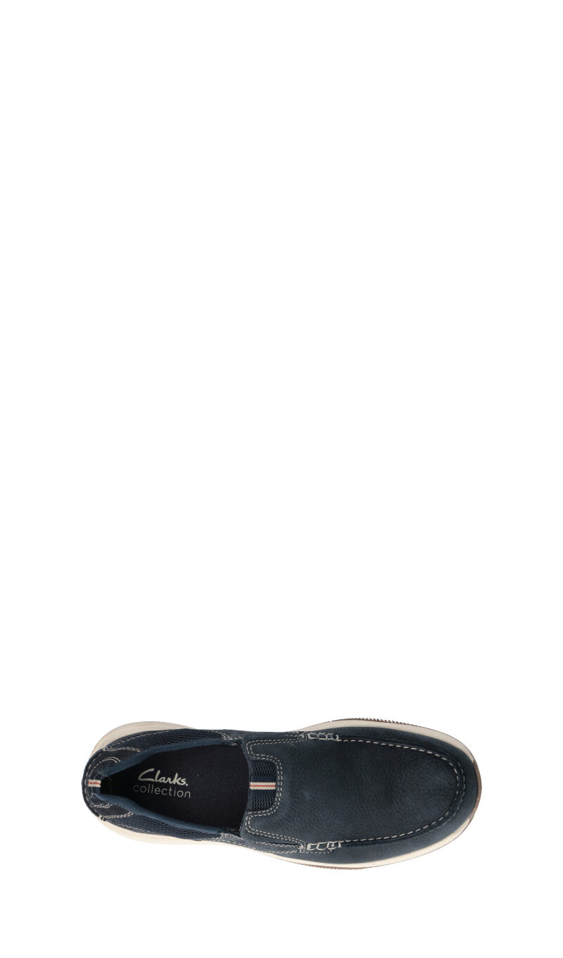 CLARKS ESSENTIALS Mocassino uomo blu in pelle