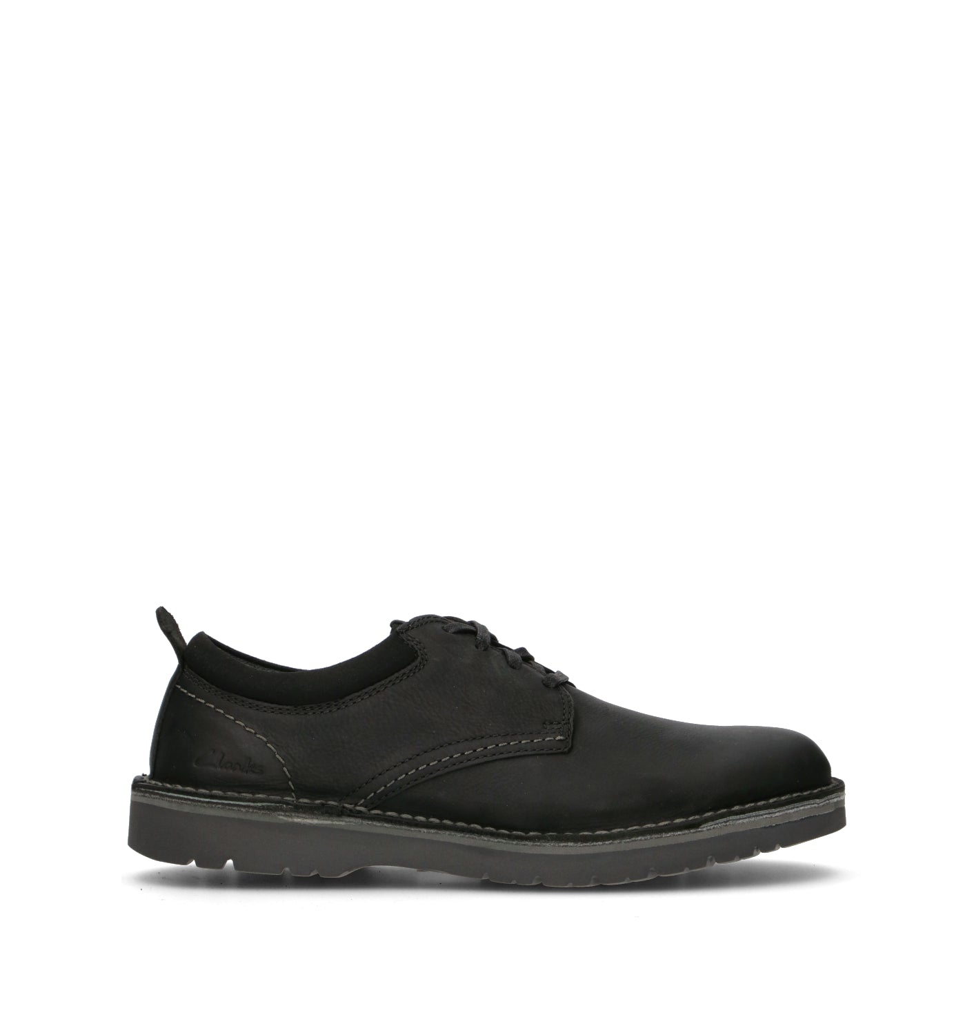 CLARKS ESSENTIALS EASTRIDGE LOW Stringata uomo nera in pelle