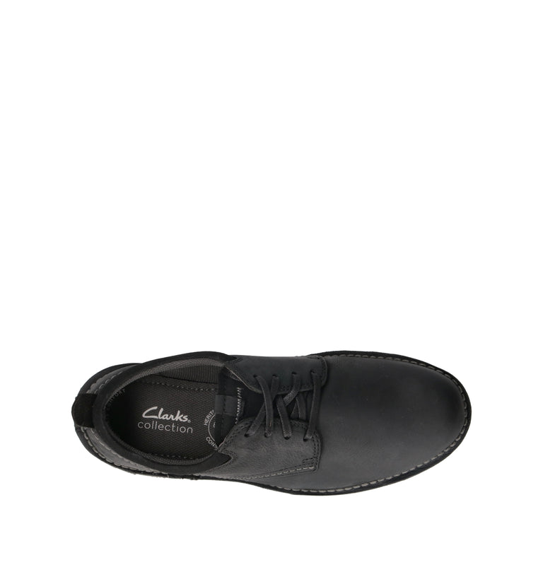 CLARKS ESSENTIALS EASTRIDGE LOW Stringata uomo nera in pelle
