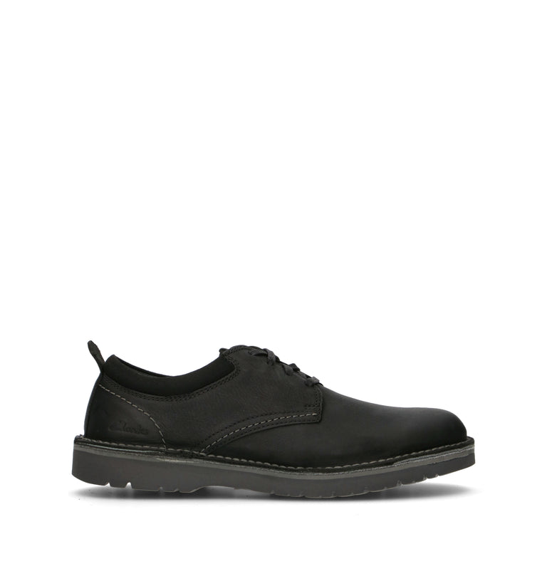 CLARKS ESSENTIALS EASTRIDGE LOW Stringata uomo nera in pelle