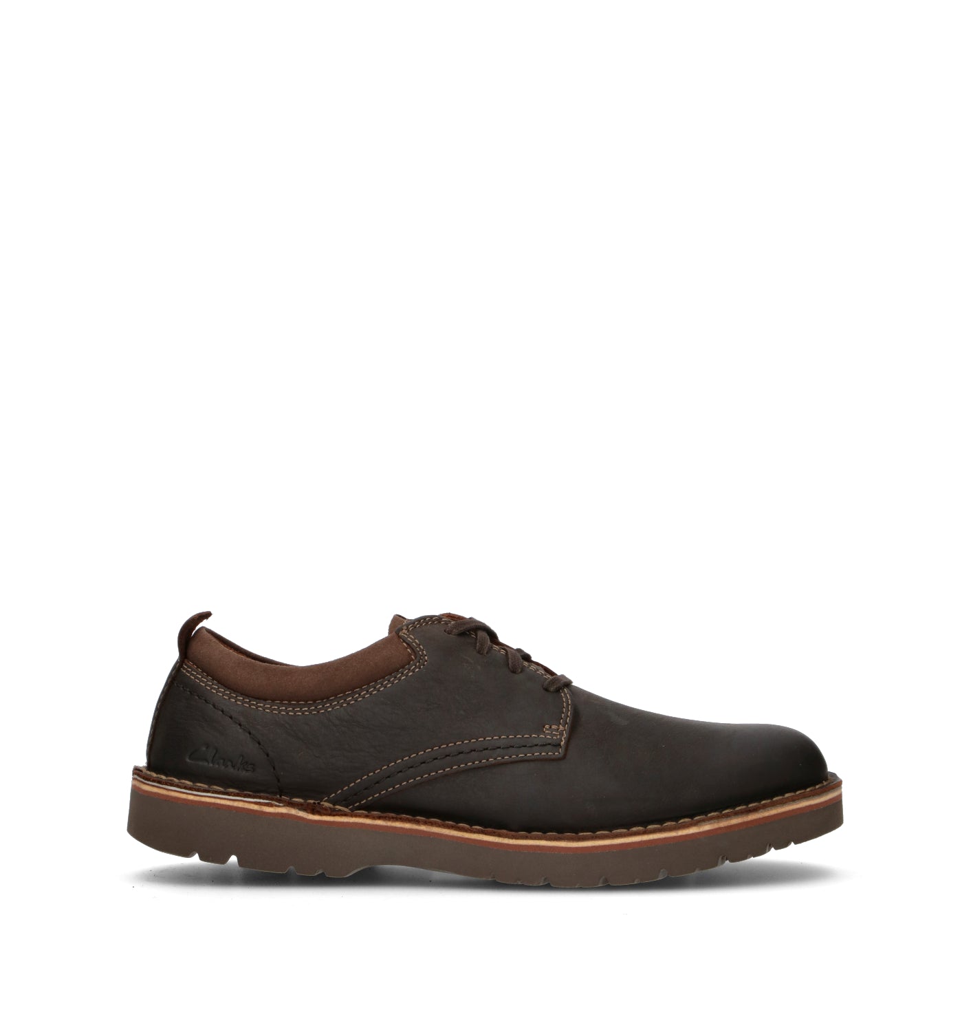 CLARKS ESSENTIALS EASTRIDGE LOW Stringata uomo marrone in pelle