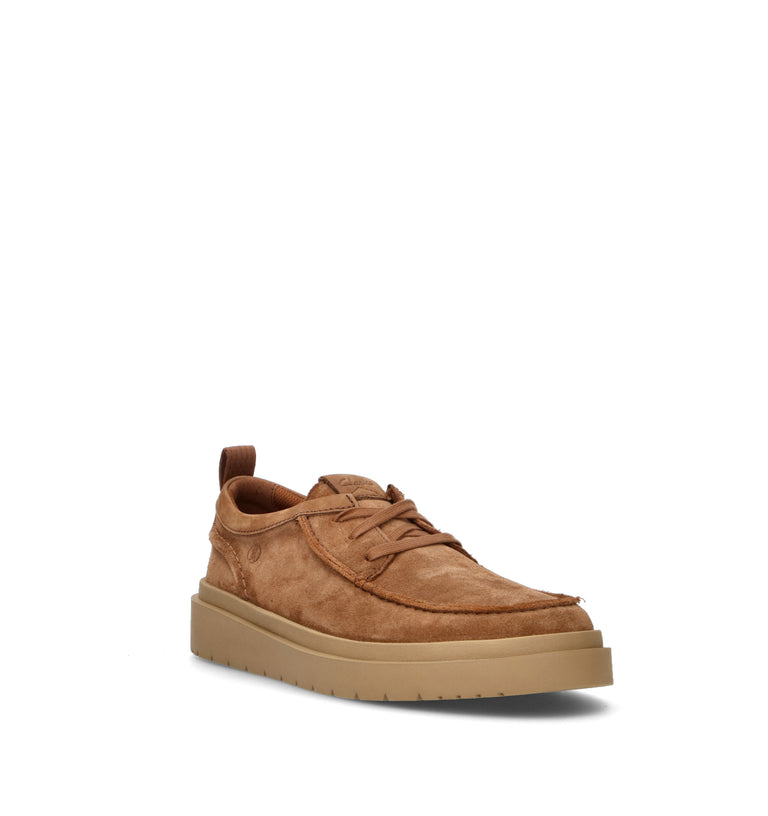 CLARKS CORE POLDEN MOC Strinagata uomo cuoio in suede
