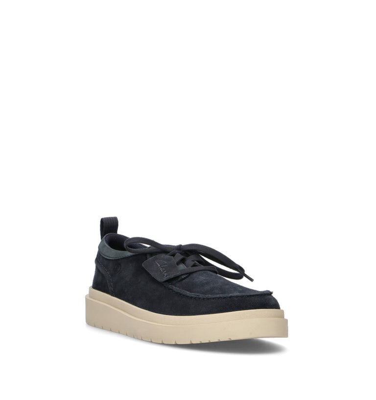 CLARKS CORE POLDEN MOC Scarpa barca uomo blu in suede