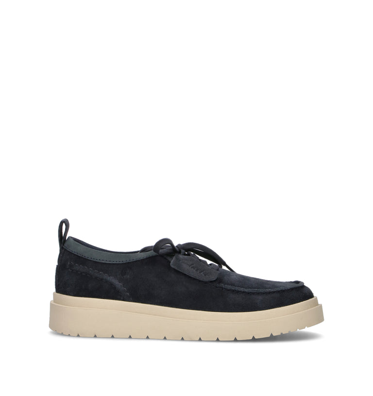 CLARKS CORE POLDEN MOC Scarpa barca uomo blu in suede