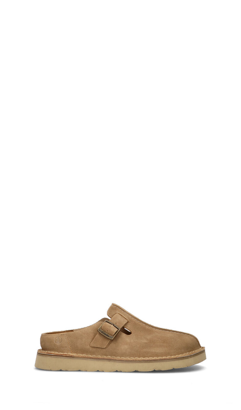 CLARKS CORE Ciabatta uomo beige in suede