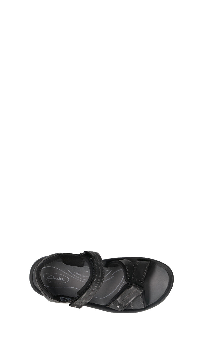 CLARKS ESSENTIALS Sandalo uomo nero in pelle