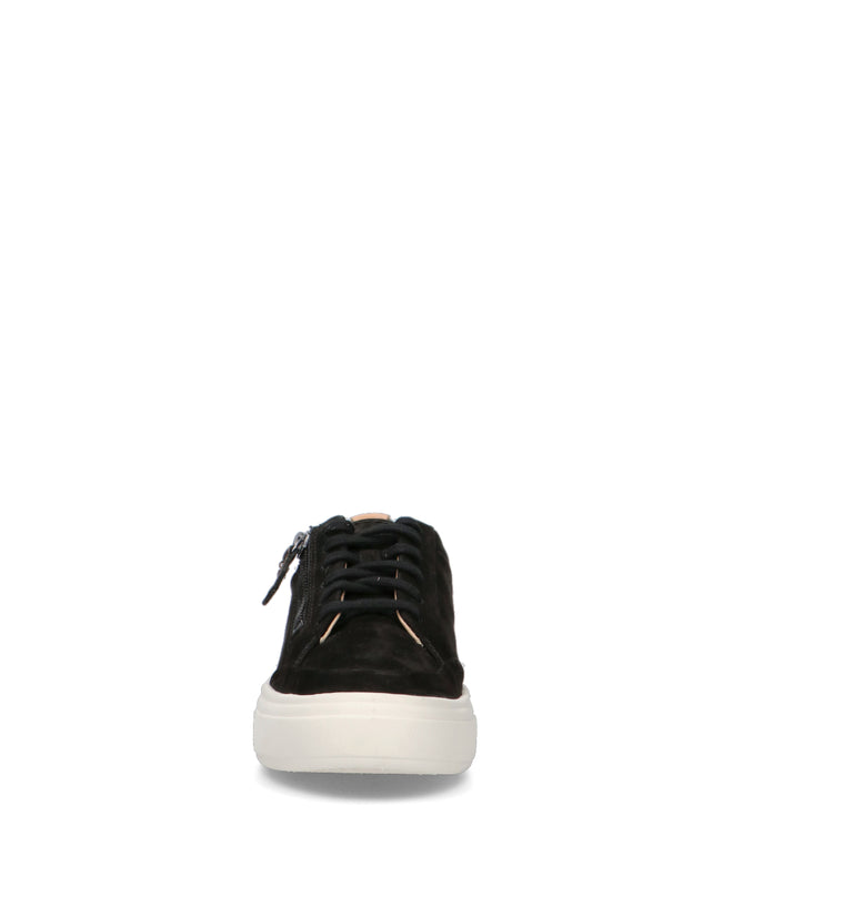 CLARKS CORE HOLLYHOCK ZIP Sneaker donna nera in nabuk