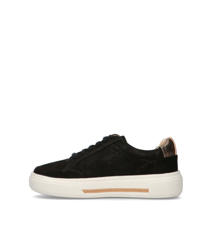 CLARKS CORE HOLLYHOCK ZIP Sneaker donna nera in nabuk
