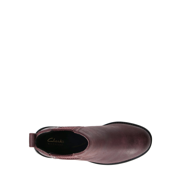 CLARKS CORE CHAMBERLY TOP Tronchetto donna bordeaux in pelle