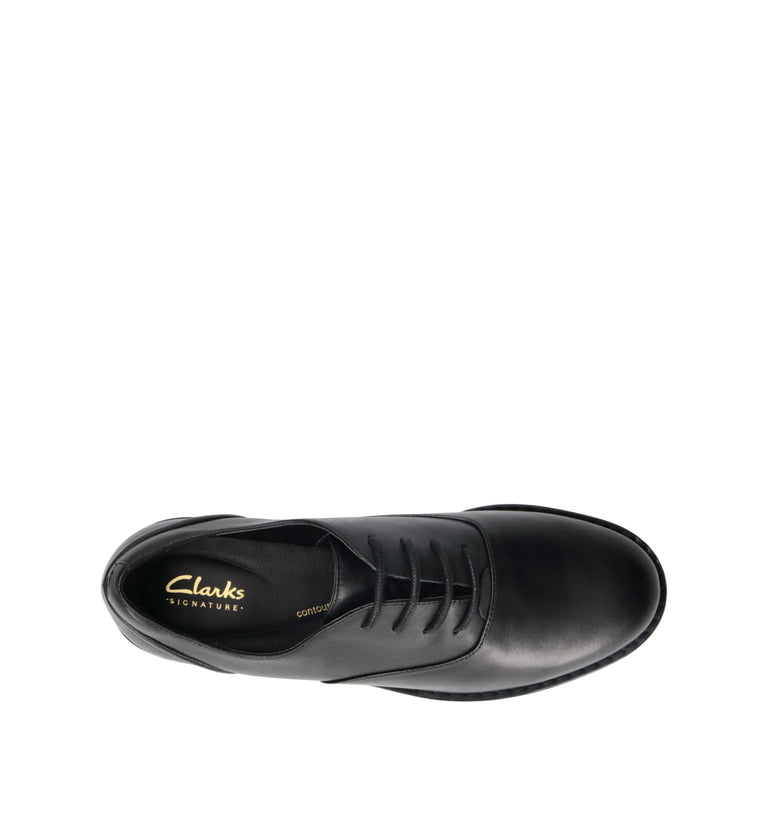 CLARKS CORE HANA WALK Stringata donna nera in pelle