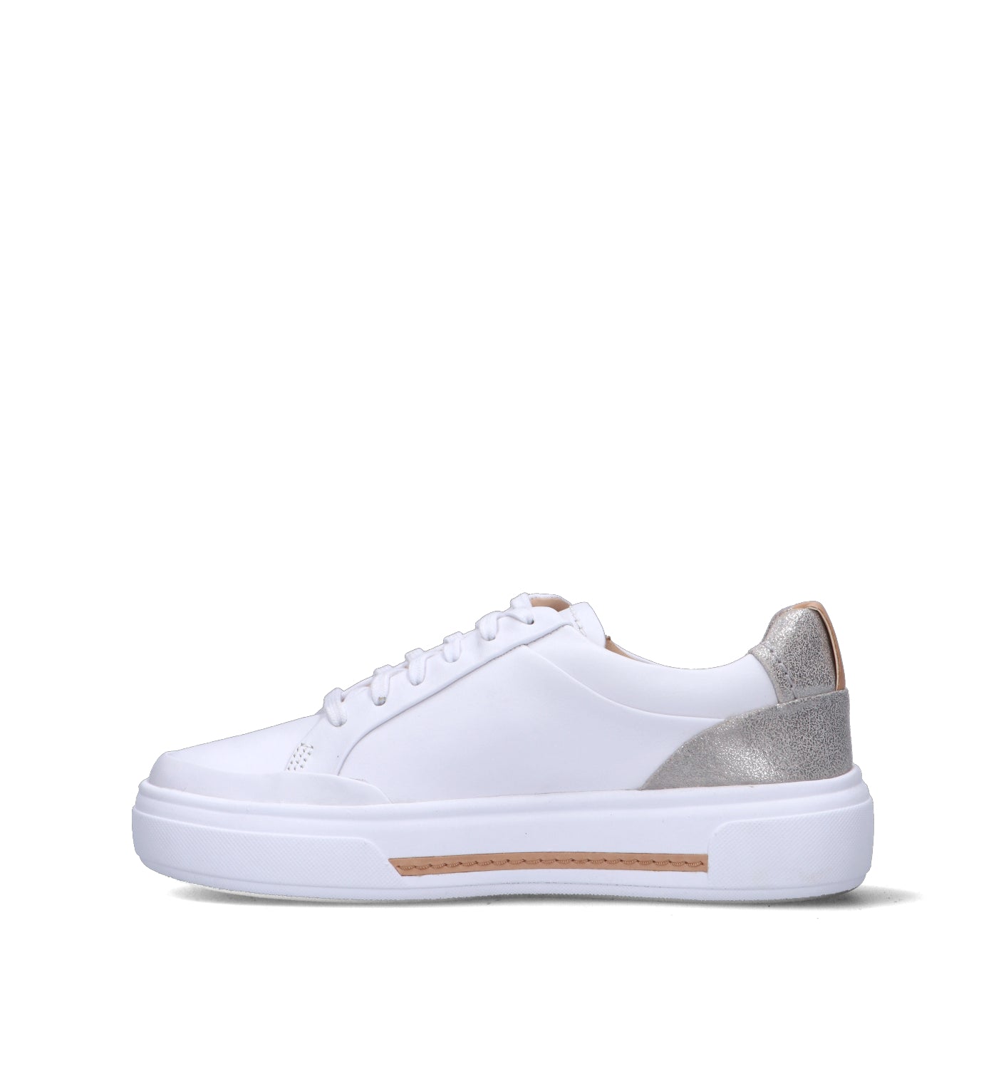 CLARKS CORE HOLLYHOCK ZIP Sneaker donna bianca in pelle
