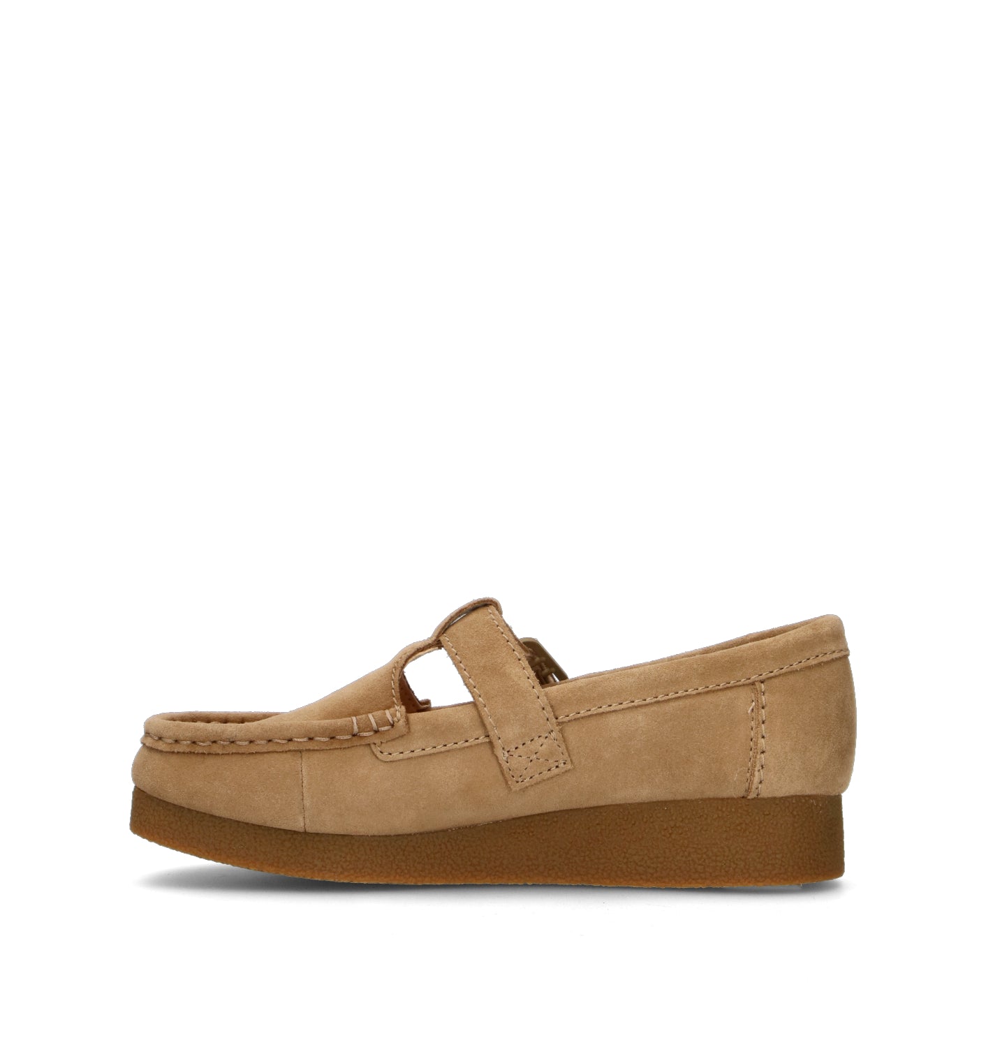 CLARKS EVO WALLABEE BAR Mocassino donna beige in suede