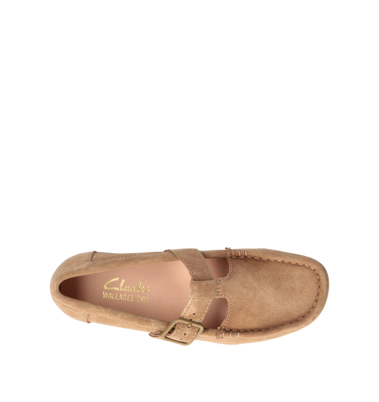 CLARKS EVO WALLABEE BAR Mocassino donna beige in suede