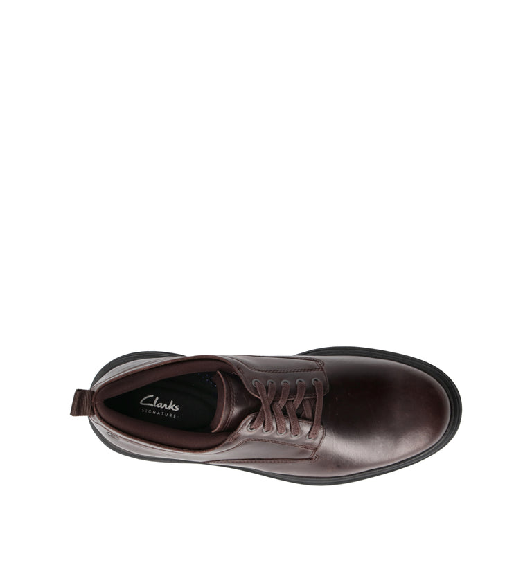 CLARKS CORE BADBURRY LACE Stringata uomo marrone in pelle