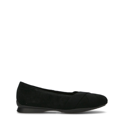 CLARKS ESSENTIALS JAZMYNN GEM Ballerina donna nera in suede