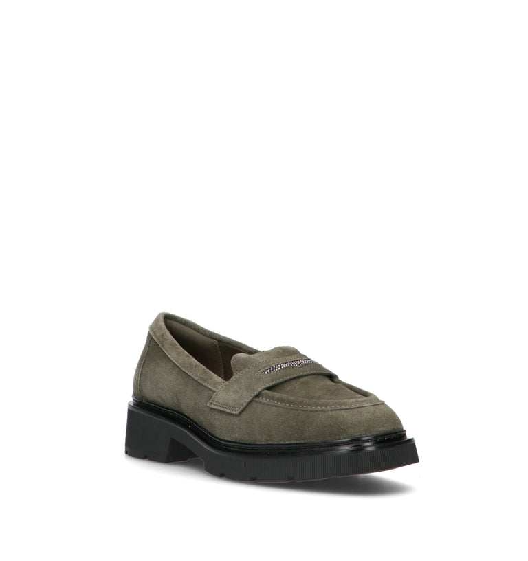 CLARKS ESSENTIALS Mocassino donna oliva in suede