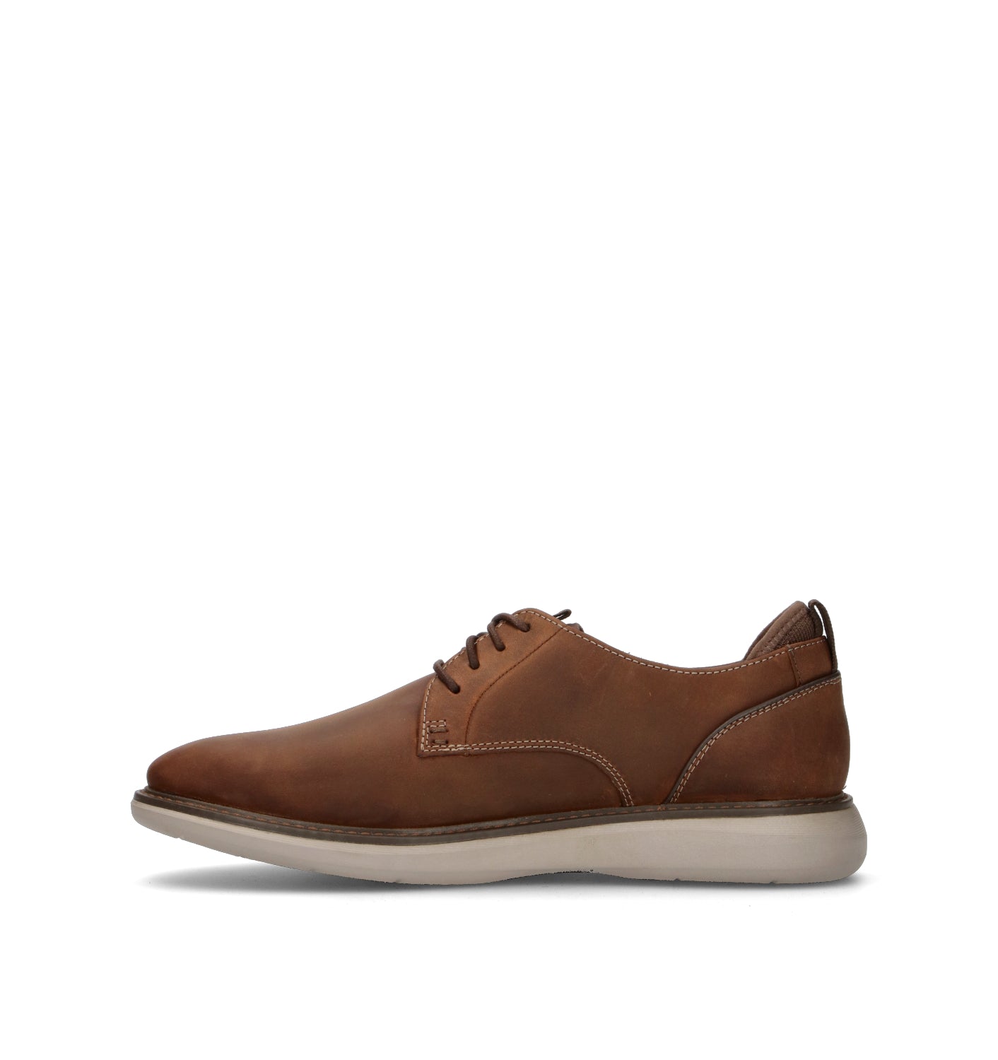 CLARKS ESSENTIALS BRANTIN PLAIN Stringata uomo marrone in pelle