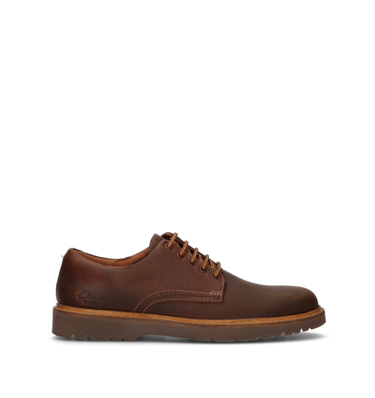 CLARKS ESSENTIALS WELTRIDGE LOW Stringata uomo marrone in pelle