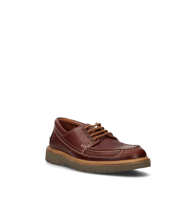 CLARKS ESSENTIALS WELTRIDGE MOC Scarpa barca uomo marrone in pelle