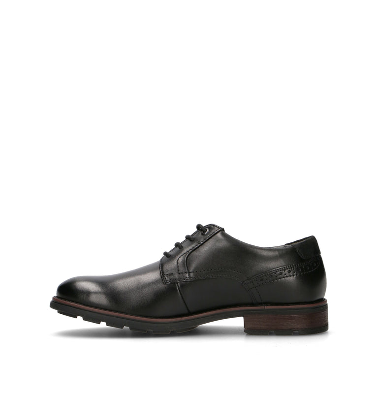 CLARKS ESSENTIALS EMMET PLAIN Stringata uomo nera in pelle