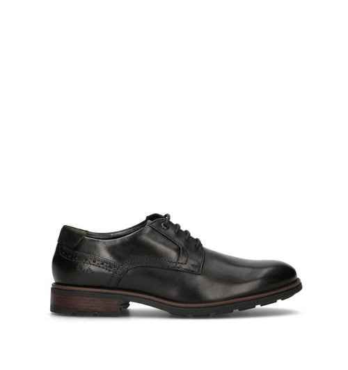 CLARKS ESSENTIALS EMMET PLAIN Stringata uomo nera in pelle