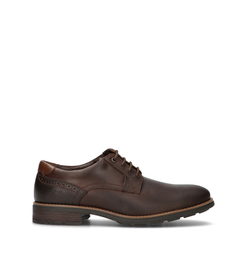 CLARKS ESSENTIALS EMMET PLAIN Stringata uomo marrone in pelle