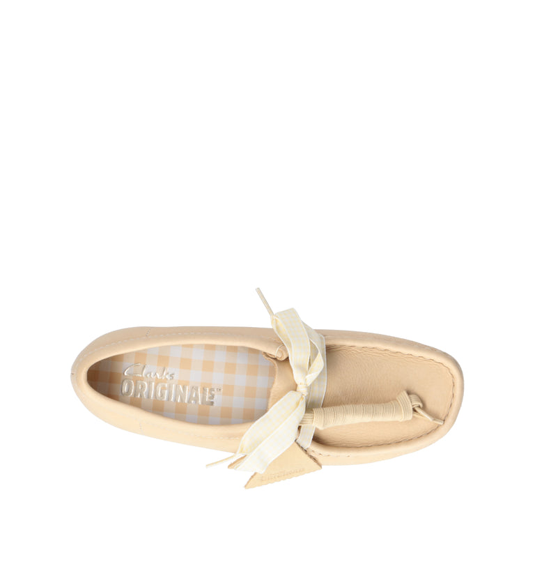 CLARKS ORIGINALS WALLABEE Mocassino donna paglierino in pelle