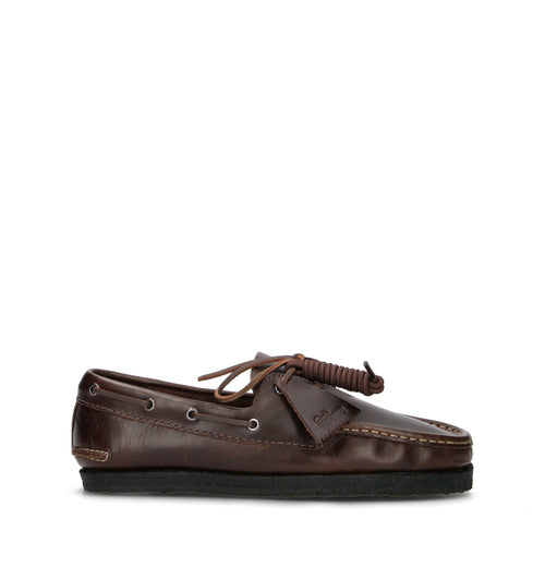CLARKS ORIGINALS GODNEY BOAT Scarpa barca uomo marrone in pelle