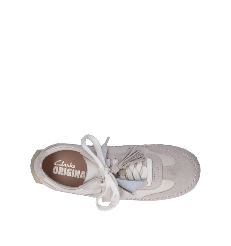 CLARKS ORIGINALS TOR LOW Sneaker donna bianca in suede