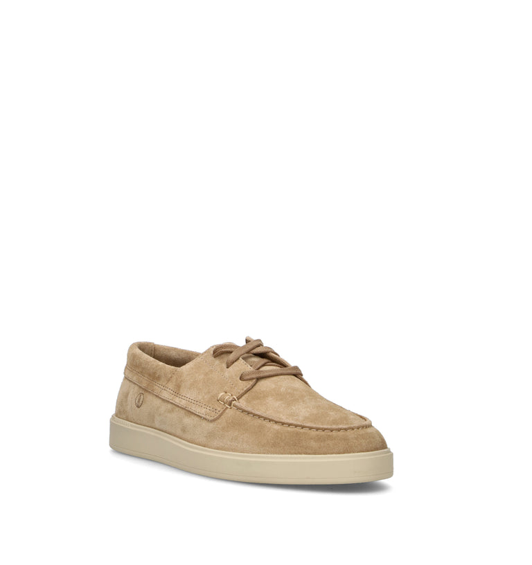 CLARKS CORE LOCKFORD BOAT Stringata uomo beige in suede