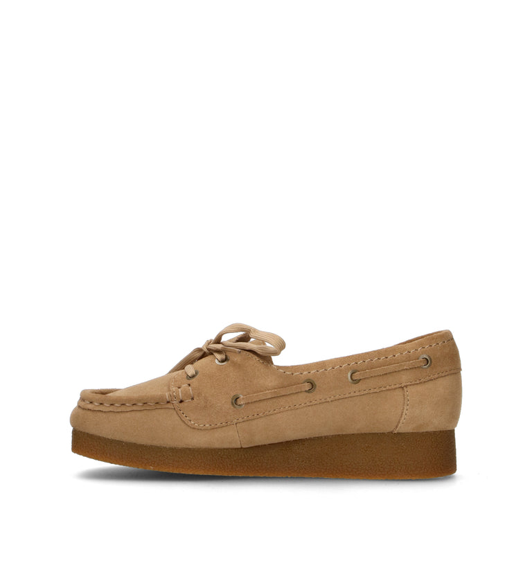 CLARKS EVO WALLABEE EVOSEA Scarpa barca donna beige in suede