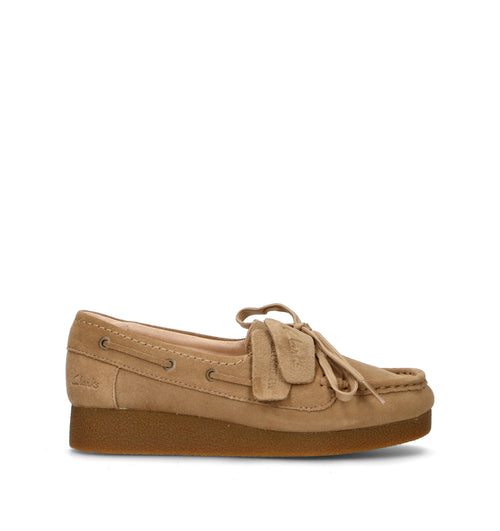 CLARKS EVO WALLABEE EVOSEA Scarpa barca donna beige in suede