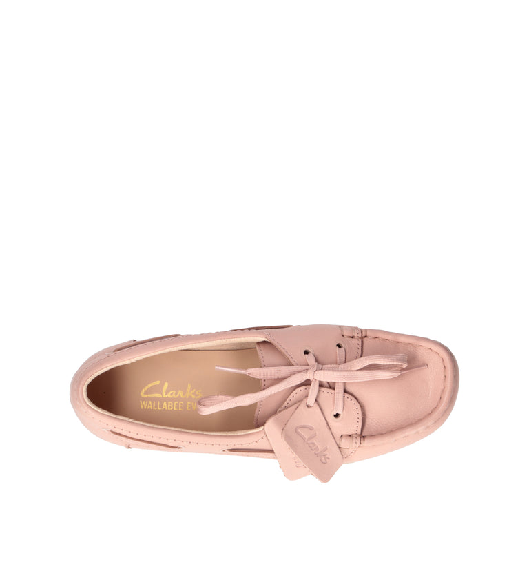 CLARKS EVO WALLABEE EVOSEA Scarpa barca donna rosa in pelle