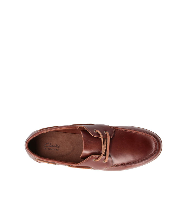 CLARKS CORE CHARMOUTH LACE Scarpa barca uomo marrone in pelle