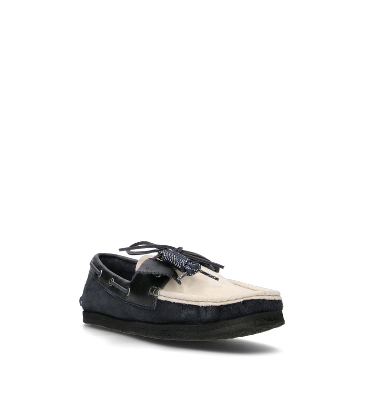 CLARKS ORIGINALS GODNEY BOAT Scarpa barca uomo blu/panna in suede