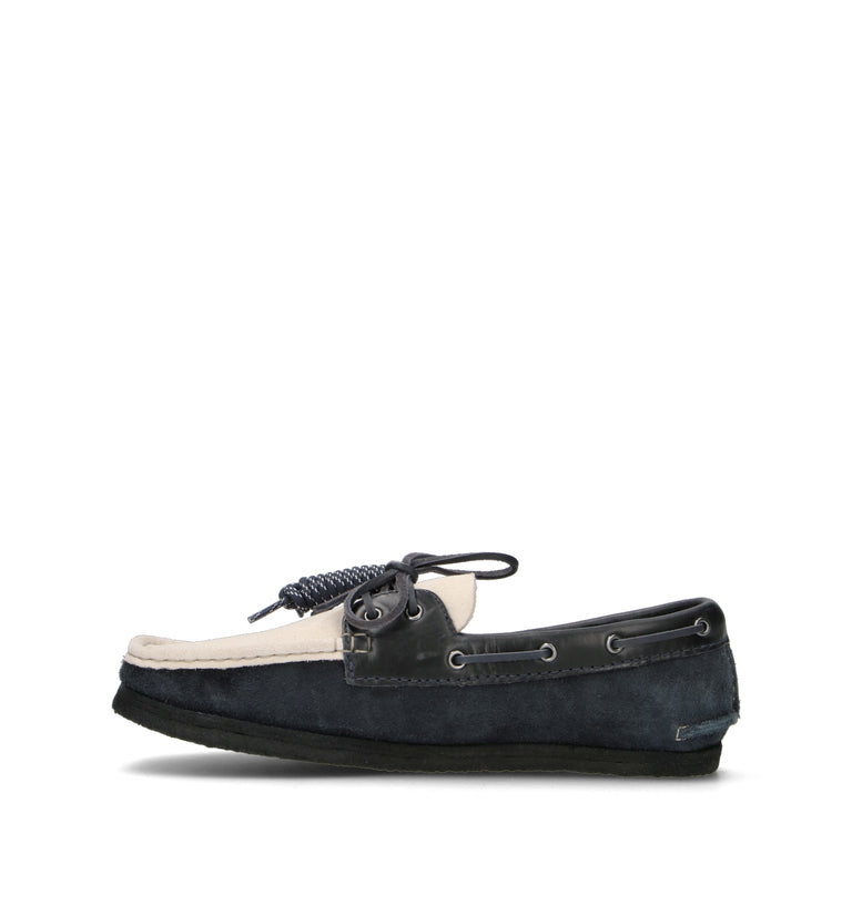 CLARKS ORIGINALS GODNEY BOAT Scarpa barca uomo blu/panna in suede
