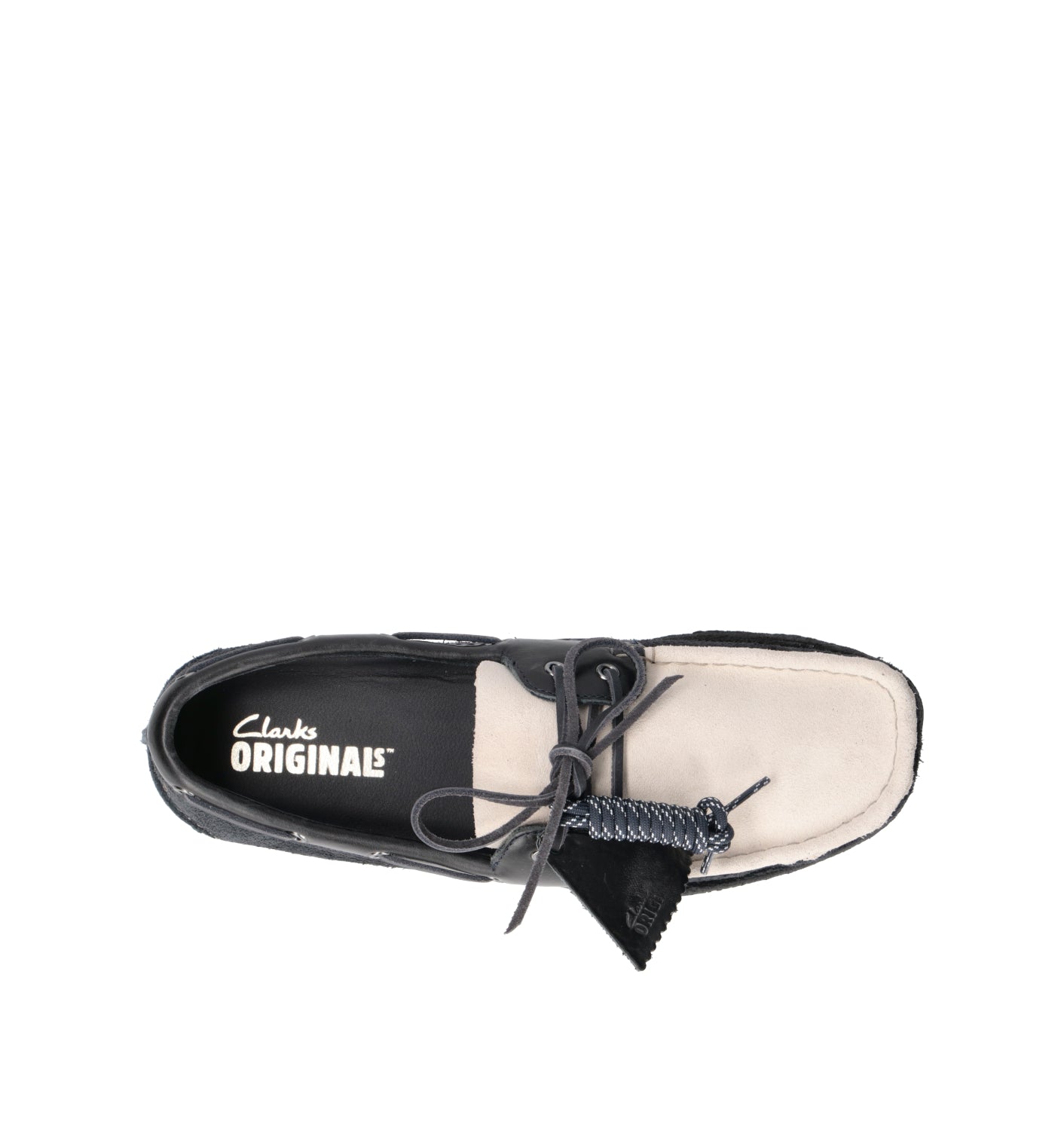 CLARKS ORIGINALS GODNEY BOAT Scarpa barca uomo blu/panna in suede