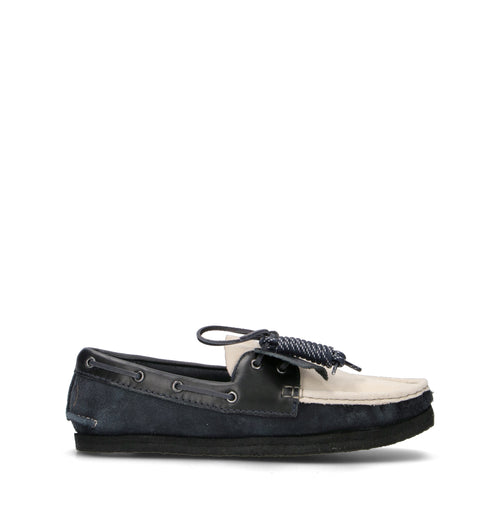CLARKS ORIGINALS GODNEY BOAT Scarpa barca uomo blu/panna in suede
