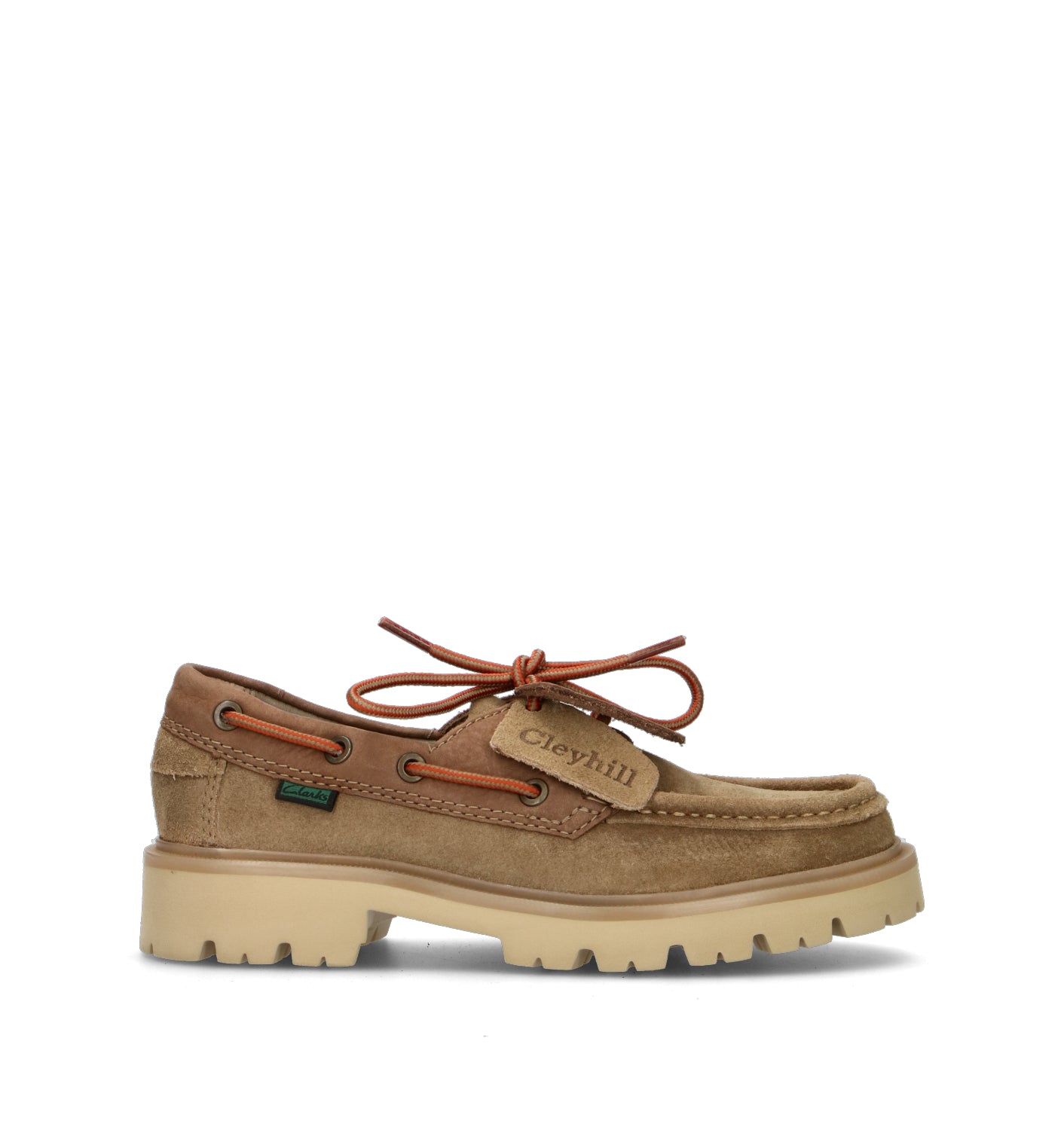 CLARKS CORE CLEYHILL BOAT Scarpa barca donna beige in pelle
