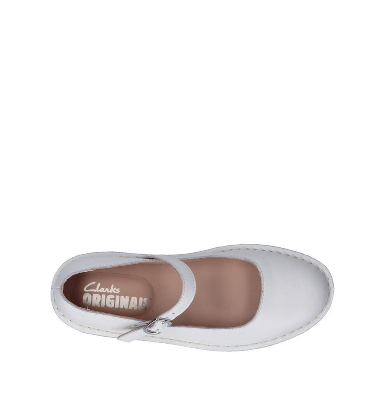 CLARKS ORIGINALS DESERT JANE Ballerina donna bianca in pelle