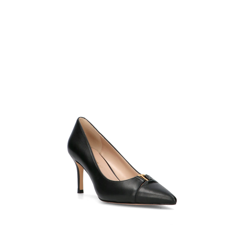 TWIN SET-SIMONA BARBIERI Décolleté donna nero in pelle